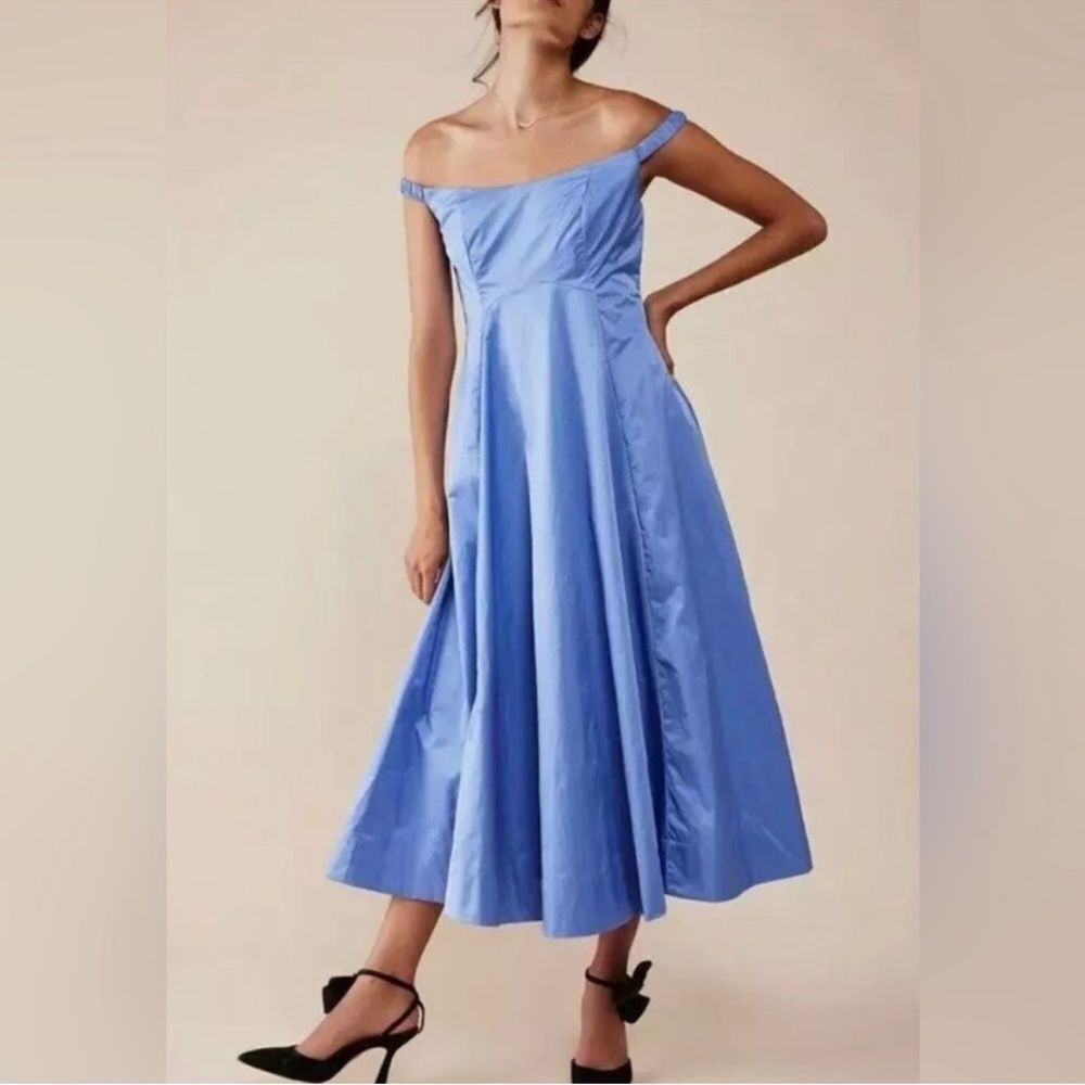Free People Alinda Midi Dress In Blue Iris Sapphire-Mm11